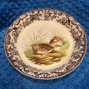 Spode Woodland Quail Pie Dish s3422-ab  10" Dia. x 2"H Rare Sold Out